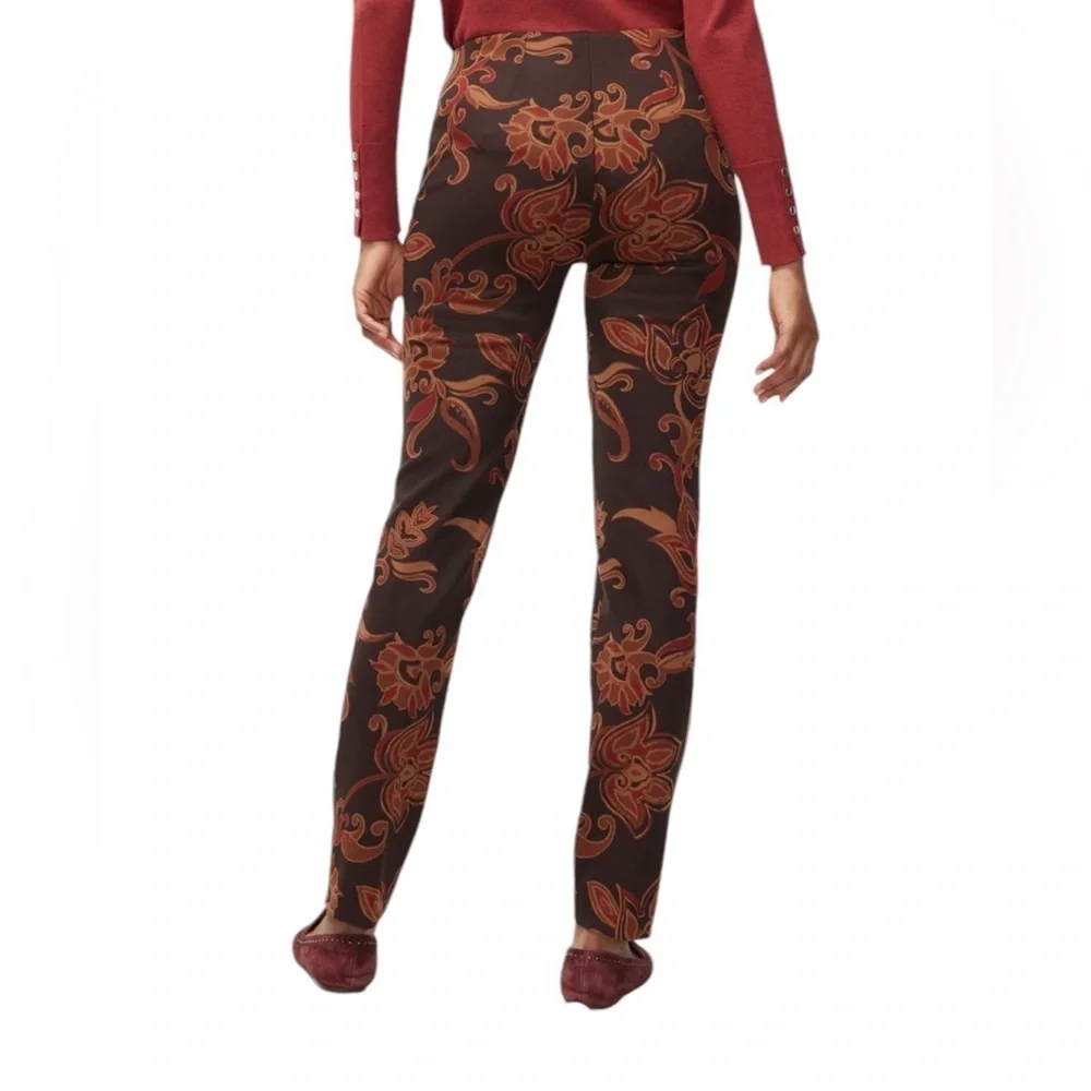 Chicos Ponte Floral Ankle Pants - Picture 11 of 12